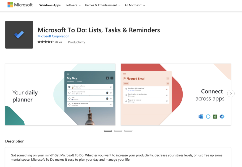Microsoft to-do list