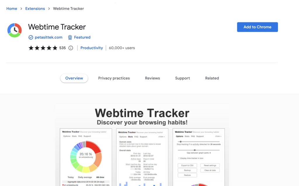 Webtime Tracker time management